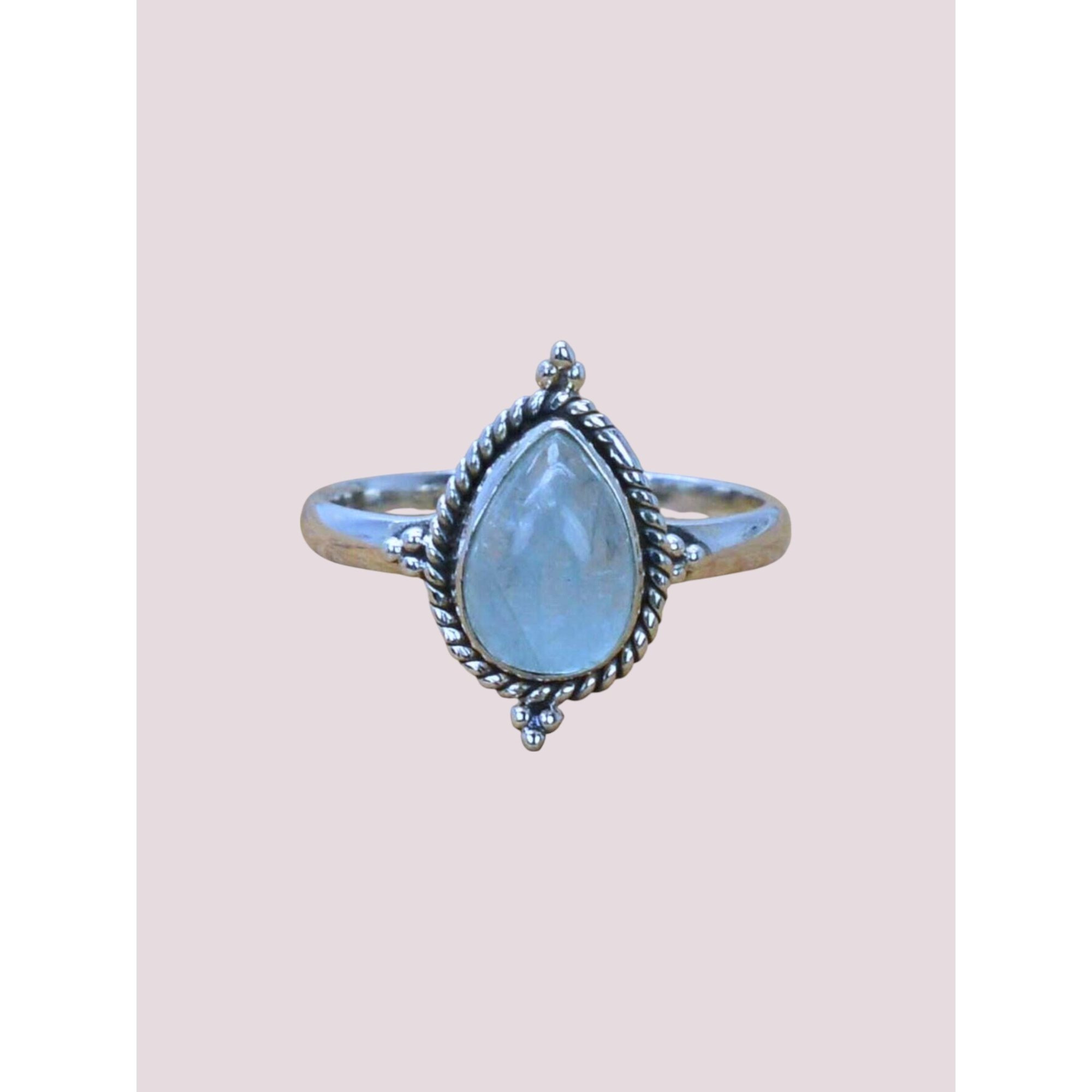 925 Silver Pear Shape Gemstone Ring